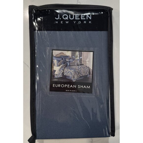 J. Queen New York CARINA European Sham 26" x 26" SOLID BLUE NEW - Picture 1 of 8